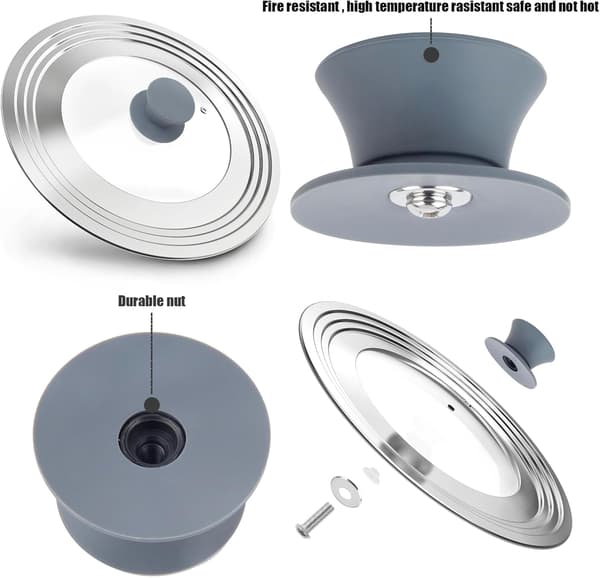 Pack Pot Lid Handles - Replacement Knobs - Silicone Lid for Glass Lids with Holes