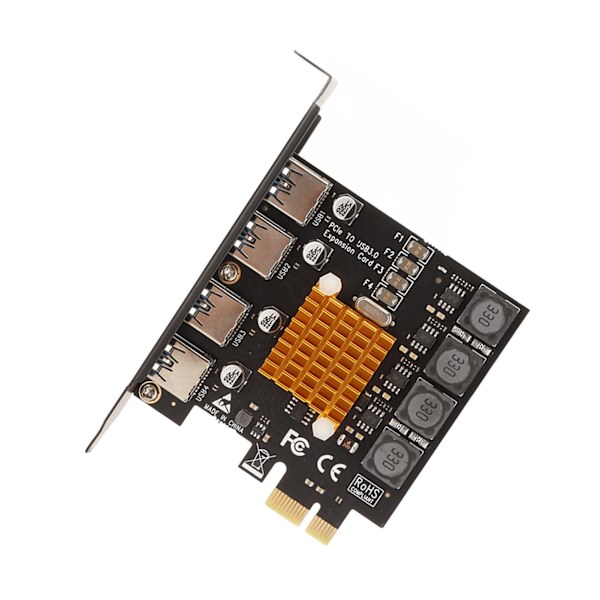 PCIE till USB 3.0 expansionskort 4 portar PCIE till USB 3.0 Bakåtkompatibel Stabil Säker USB 3.0 expansionskort för PC