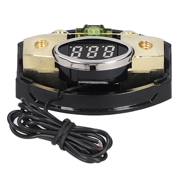 1 inn 1 ut bilsikringholderboks digital spenningsdisplay 4/6/8GA med 100A sikring for bil yacht stereo lyd