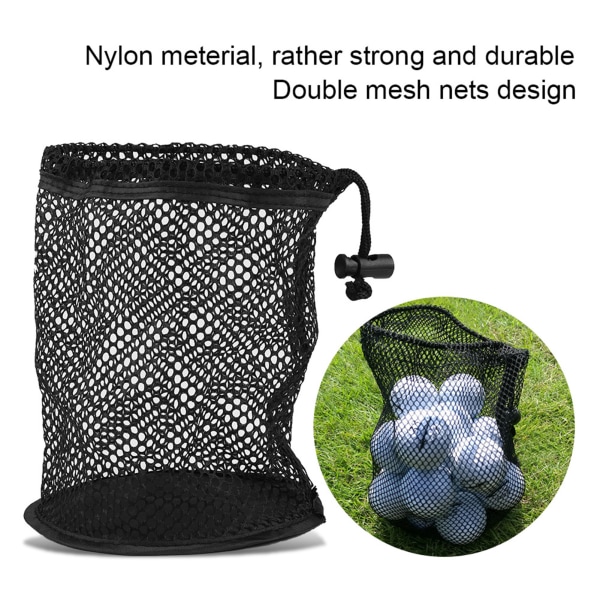 Golfballveske med meshnett Nylonoppbevaringsholder Golfpose Poke 50 Balls Collector