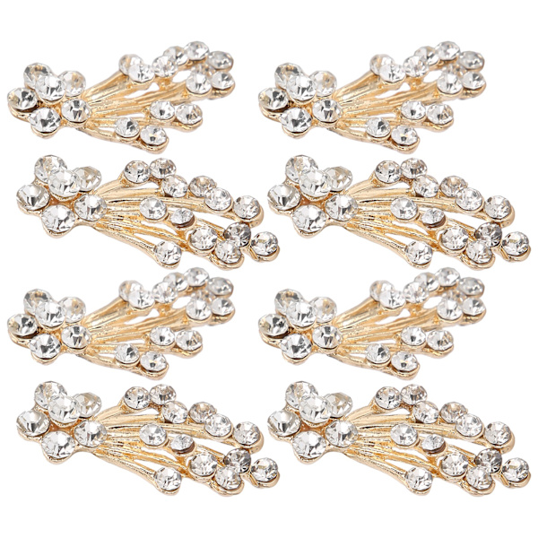 Pärlor Strass Blommor DIY Kläder Skor Smycken Dekoration Tillbehör 3 x 1,8 cm Vita Diamanter Shooting Star Bukett