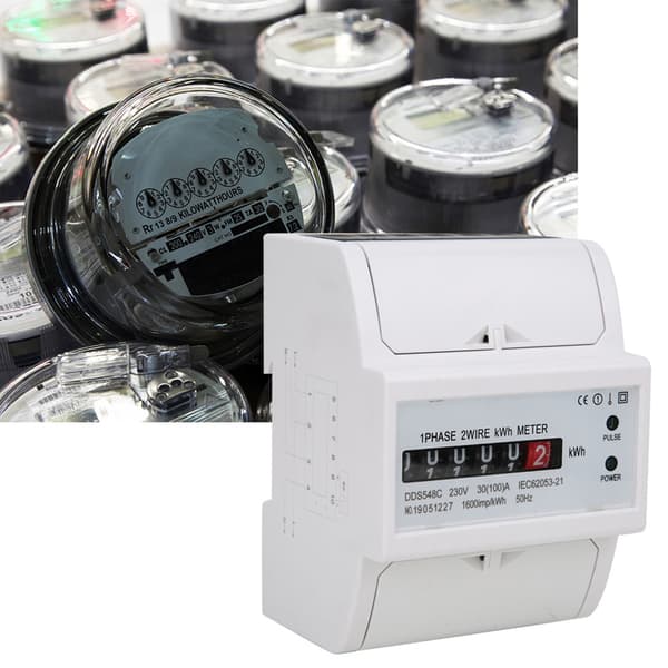 DDS548C Watt-time Måler Enkeltfaset 4P 230V Strøm Energimåler 35mm DIN-skinne Montering