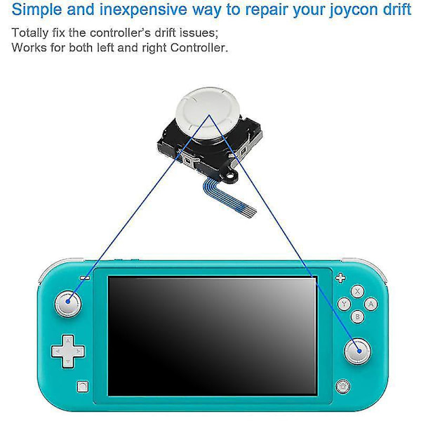 2-pack Ersättningsjoystick Analog Thumbstick Del för Switch Lite Controller - med Reparationsverktyg Ki-B7