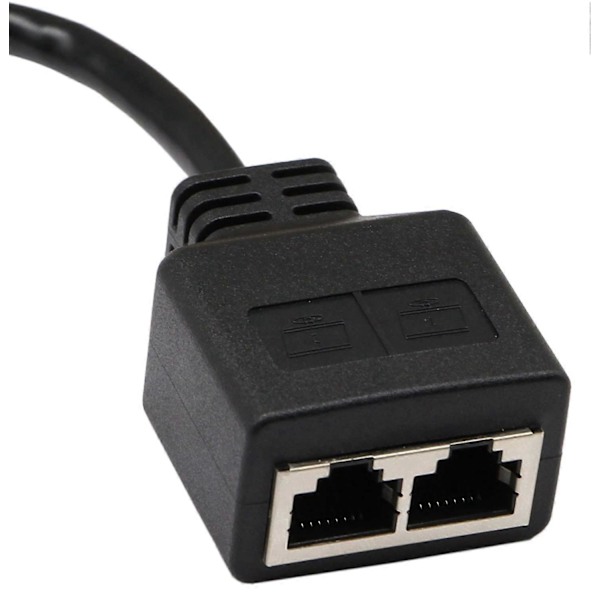 Netværks Splitter Adapter Kabel, 1 RJ45 Stik til 2 RJ45 Jack Netværks Y Splitter Kabel til Kategori 5e Ethernet, Kategori 6 Ethernet. (1 stk)