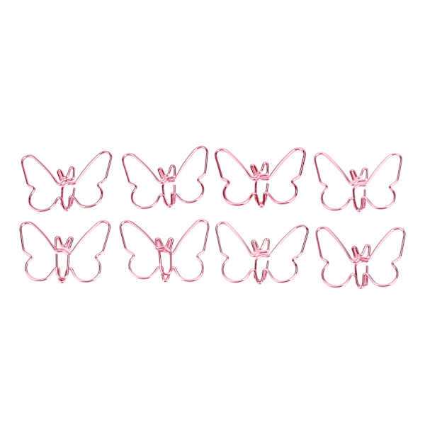 50 stk. Pink Butterflies Papirclips Tegneserie Farve Plating Innovative Søde Papirclips til Kontor Hjem Skole