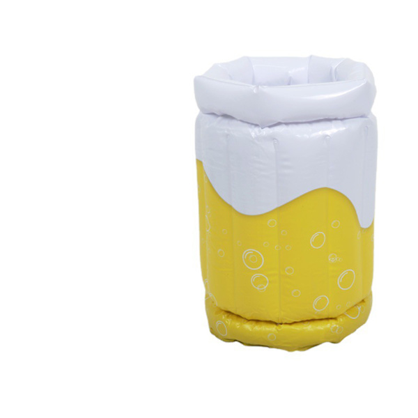 Puhallettava oluenjäähdytin lämmönkestävä turvallinen kaksinkertainen suojaus ympäristöystävällinen PVC taitettava puhallettava jääkauha 50x30 cm ulkokäyttöinen jääkauha