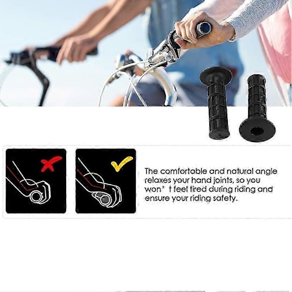 Silikone Motorcykelgreb 7/8\" 22mm - Universelle Bløde Anti-Slip Greb til Motorcykel Scooter (Sort)_SZXM