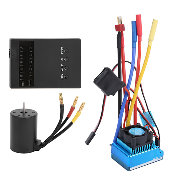 80A borstlös ESC + 3650 2300KV borstlös motor + programmeringskort för 1:10 RC-bilmodell