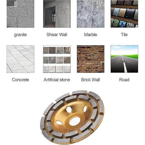 2 kpl 125 mm 22,23 mm Kaksirivinen timanttihiontalaikka renkaineen betonille