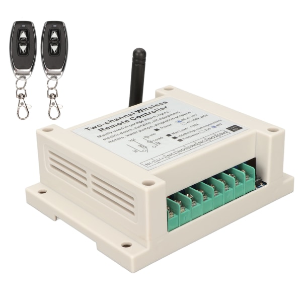 Trådløs fjernbetjeningskontaktrelæ 2CH Controller Modtager Sender 433Mhz 30A DC12V-36V