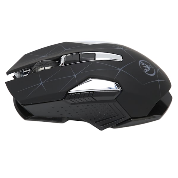 Trådløs mus 2.4G trådløs ergonomisk design 3 DPI skridsikker rulle USB genopladelig gamingmus til pc bærbar computer sort
