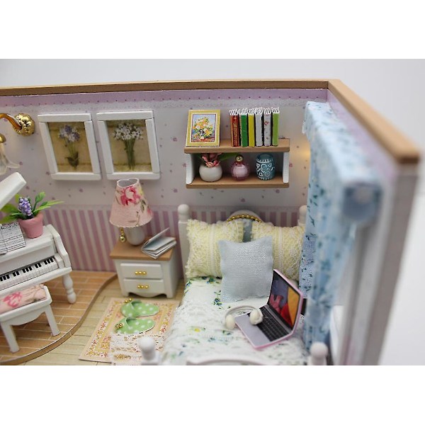 DIY Miniatyyri Nukkekotisetti Kalusteilla 3D Puinen Talon Malli
