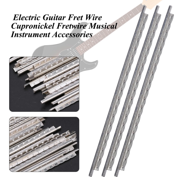 24 stk Elektrisk Guitar Fret Wire Cupronickel Fretwire Musikinstrument tilbehør