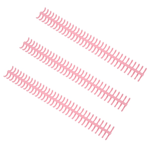 10 stk 34 hull bindersrygg i plast, avtakbare løse bladringer, 12 mm diameter, rosa