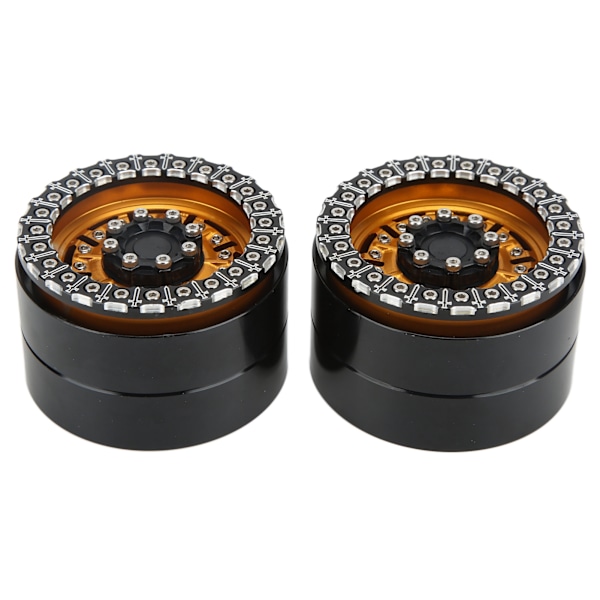 2 stk RC aluminiumslegering 2,2 tommers Beadlock hjulnavsett for Axial SCX10 1/10 RC Crawler bil