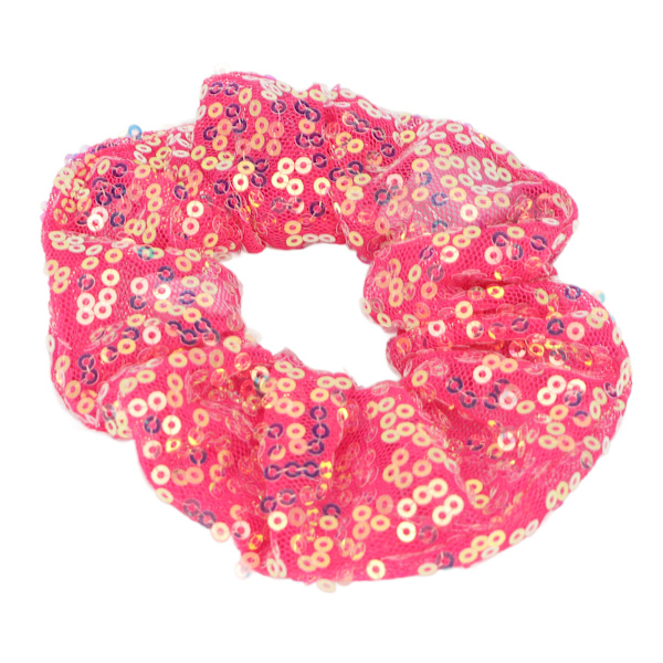 5 st LED paljetterade Scrunchies Lighting Glow Portable Elastics Hårband Scrunchy för jul Mörkröd