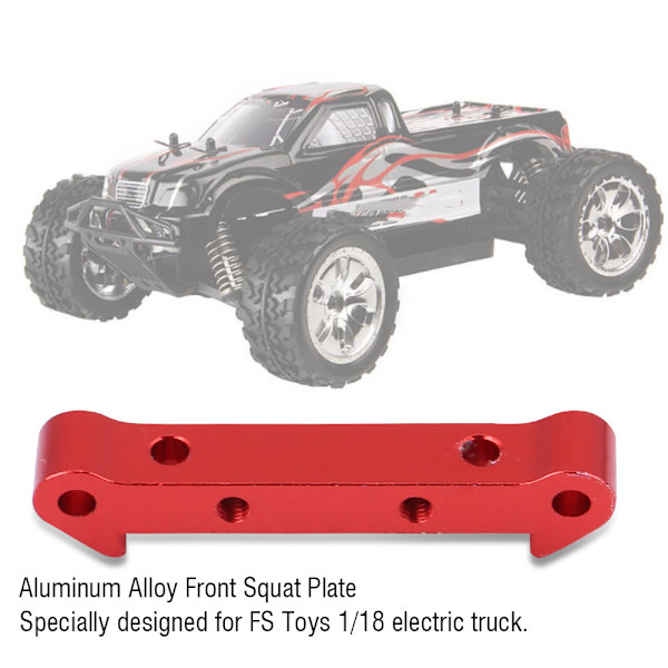Alumiiniseos takalevy kyykkyyn RC-autolle FS 1/18 sähkökuorma-auto RC-auton osaan (etu, punainen)