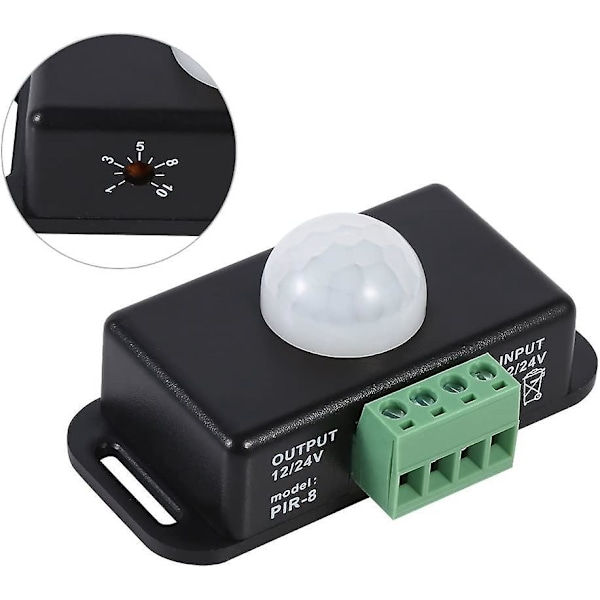 LED Rörelsedetektorbrytare, DC 12V/24V Kroppssäker PIR Infraröd Rörelsedetektorbrytare för LED-remsa