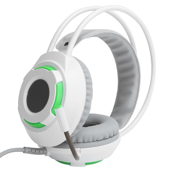 AJAZZ Over-Ear Hovedtelefoner 7.1 Stereo Lyd Støjreducerende Kablet Headset med USB-interface Hvid
