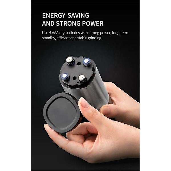Elektrisk Gravity Pepperkvern, LED-lys, Justerbar Grov Keramisk Kvern