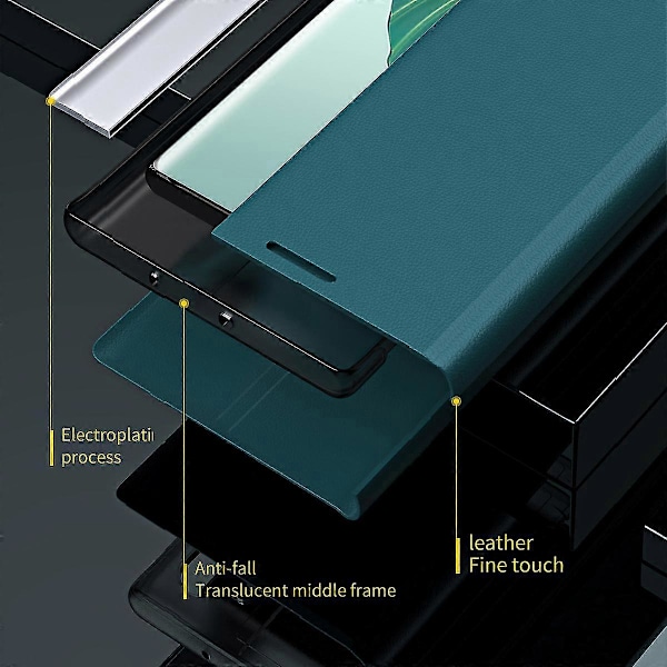 For Honor X9a 5G/Magic5 Lite 5G Elektroplettering PU Læder Flip Stand Telefon Cover Case Sort