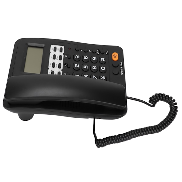 KXT6009CID stationær ledning telefon med ledning til fastnet med opkalds-id-displayfunktion til hjemmekontoret (sort)