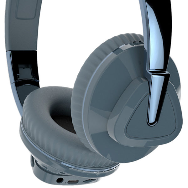 Bluetooth-headset, tung bas, stereo, bløde, komfortable trådløse Bluetooth-hovedtelefoner til computer, mobiltelefon, blå