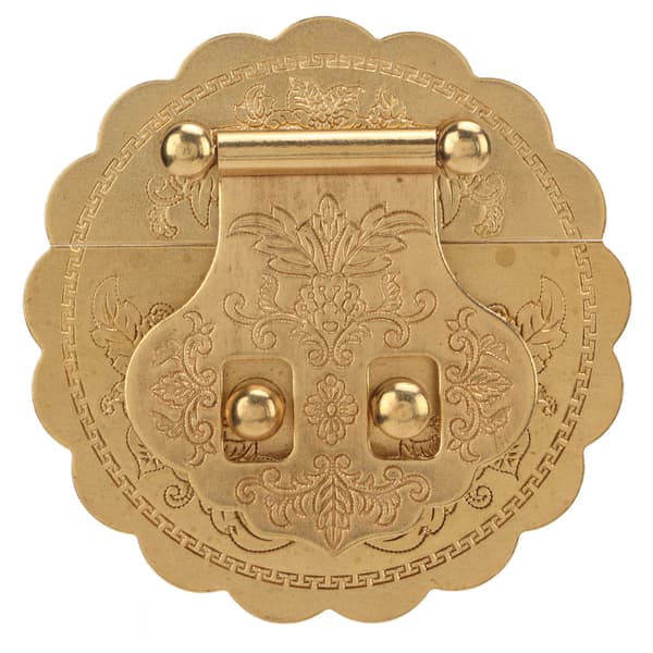 Messing Hasp Spændelås Retro Design 8 cm Diameter Rustbestandig Metallås til Skab Trækasse