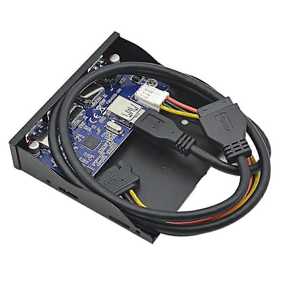 4xUSB3.0 19pin Hub Drev Bay Frontpanel Til PC Computer Sort Hurtig Opladning