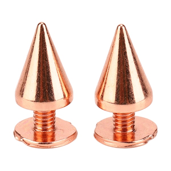 100 set spikade koner spik nitar hög hårdhet metallplätering roséguld skruv bak nitar spikar kit för DIY kläder skor 7x10mm