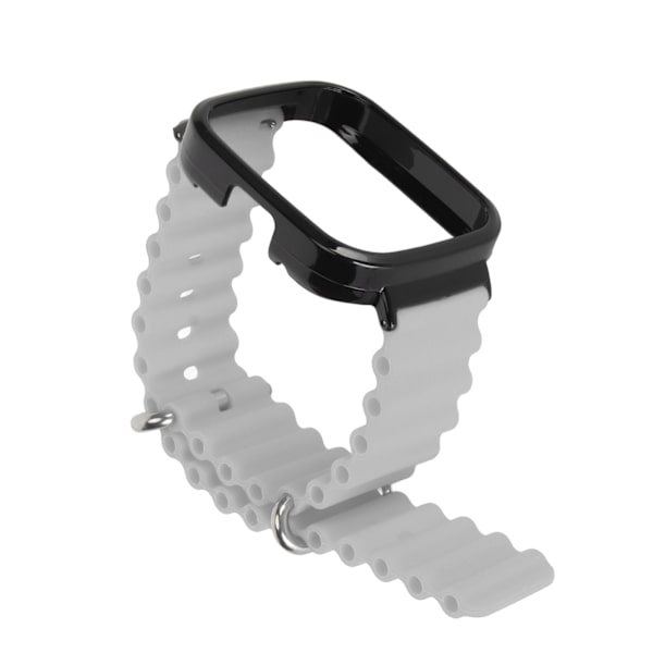2 i 1 erstatningsklokkerem for Redmi Watch 3 Silikon Justerbar Smart Watch-armbånd med beskyttelsesveske Grå