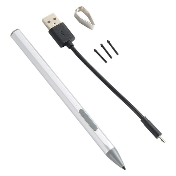 Tablet Stylus Pen Microsoft Pro7:lle 6 5 4 3 X kannettavalle tietokoneelle Book for Studio for 3 Go, 3 vaihdettavalla kärjellä Stylus Pen hopea