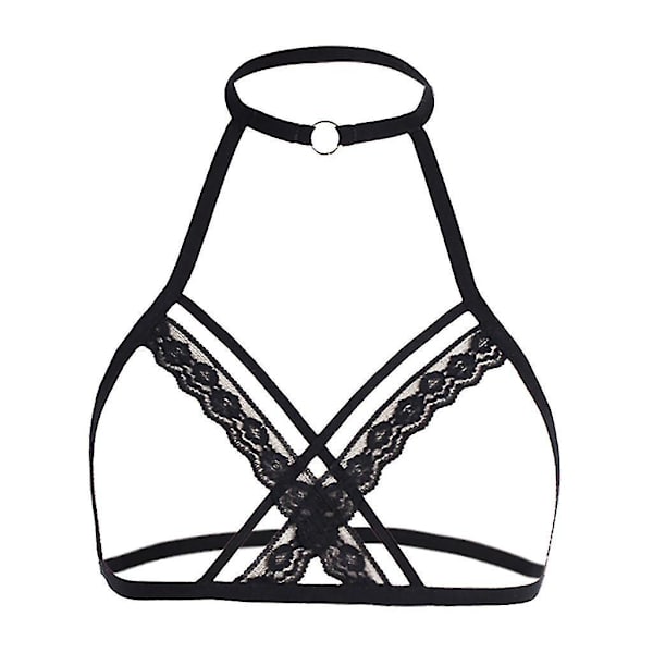 Franska skurna ullbyxor Dam Tummy Control Underkläder Hög midja Bur Bra Ihålig Bustier34 Svart