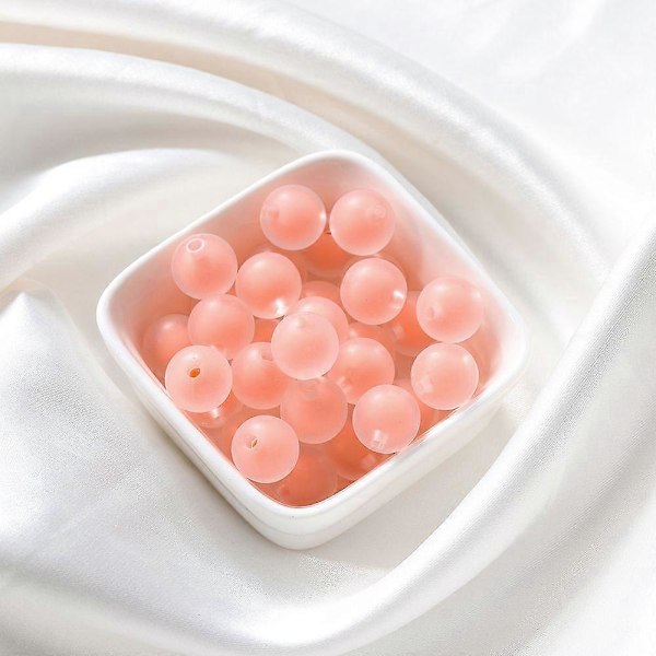 30-50 st Färgglada AB Frostade Klara Akrylkulor för DIY Smyckestillverkning Handgjorda Tillbehör Storlek 8-15mm FrostedRose 13mmx30st