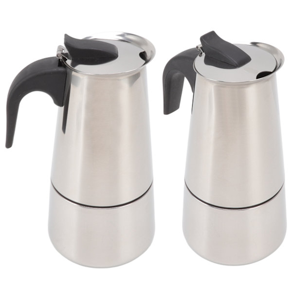Kaffetillverkare i rostfritt stål av livsmedelskvalitet, bärbar Moka-kanna för hem och utomhuscamping