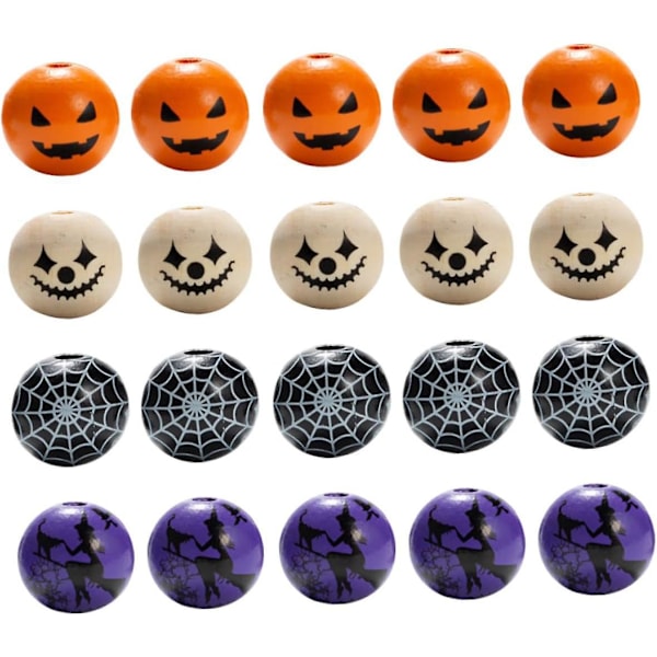 Halloween-kurpitsa puinen helminauha - 160 kpl käsityökorujen tarvikkeita