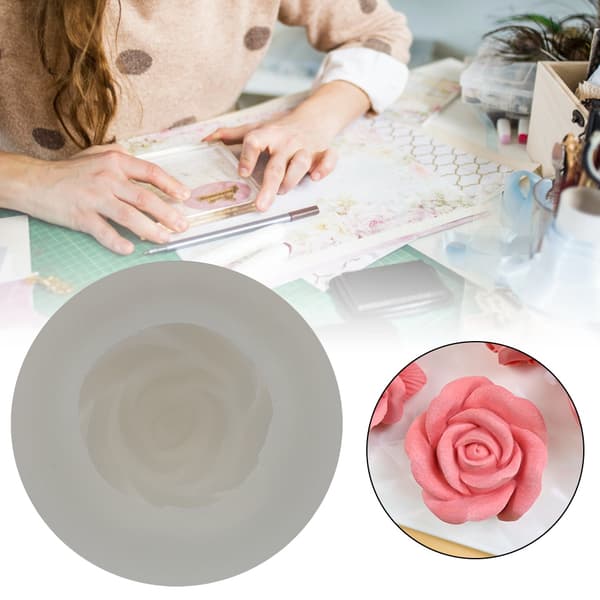 Silikon Rose Blomst Dryppform DIY Håndlaget Såpe Aromaterapi Dekorasjon Håndverk