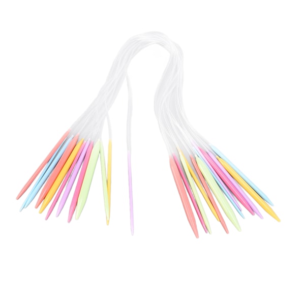 12 stk. Rundpinde 12 størrelser 3,5 mm til 12 mm Brug nemt Sweater Strikkepind Sæt med flerfarvet plastrør