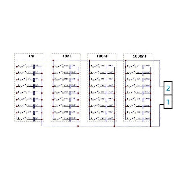 Dnc2B04 1Nf till 9999Nf Steg-1Nf Programmerbar Kondensatorbräda, Inget Fodral