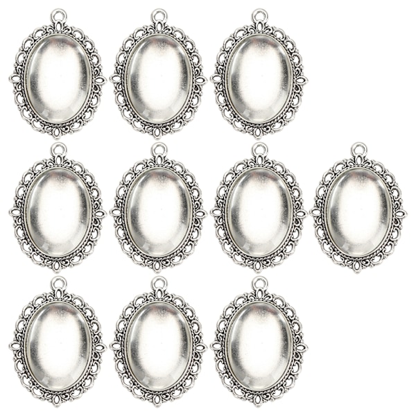 10 set glasplåsterhänge ovala brickor glascabochon klara kupolplattor DIY smyckestillbehör