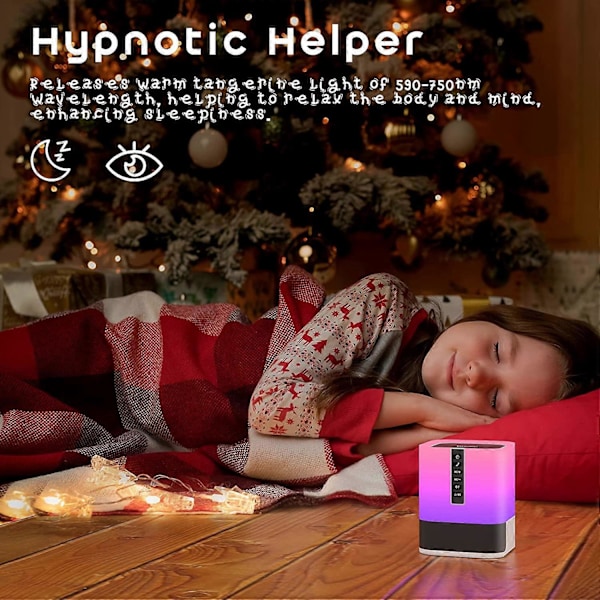 Högtalare Nattlampa, Portabel Högtalare Dimbar Touch Sänglampa Flerfärgad Bordslampa Smart Väckarklocka 2000mAh Stödjer TF/SD-kort Perfekt Present Sovrum