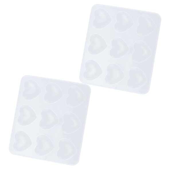 2 stk. silikoneforme 9 hulrum hjerteformede epoxyharpiks dråbelim DIY-dekorationsskimmel