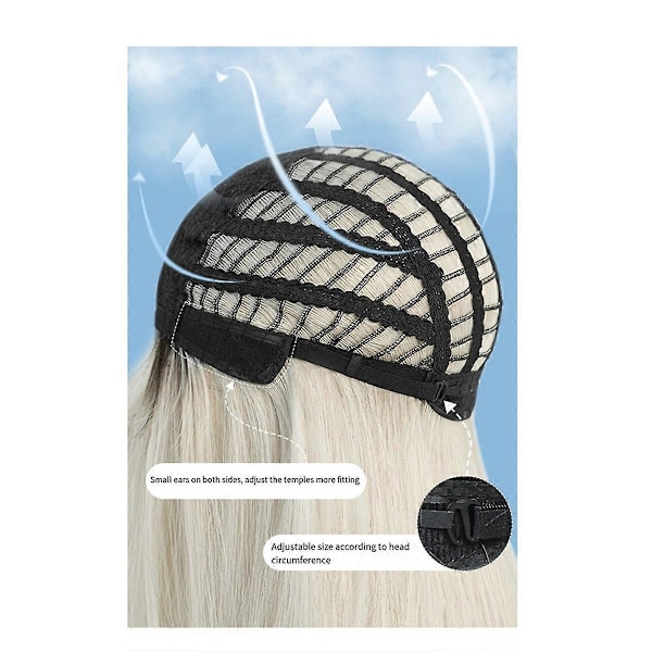 Blond Brun Gradient 64CM Europæisk Amerikansk Paryk Langt Krøllet Hår