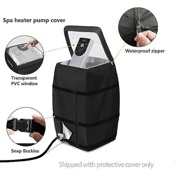 Skydd för Värmepump till Bubbelpool med Transparent PVC-fönster, Vattentätt Uppblåsbart Bubbelpoolspumpskydd