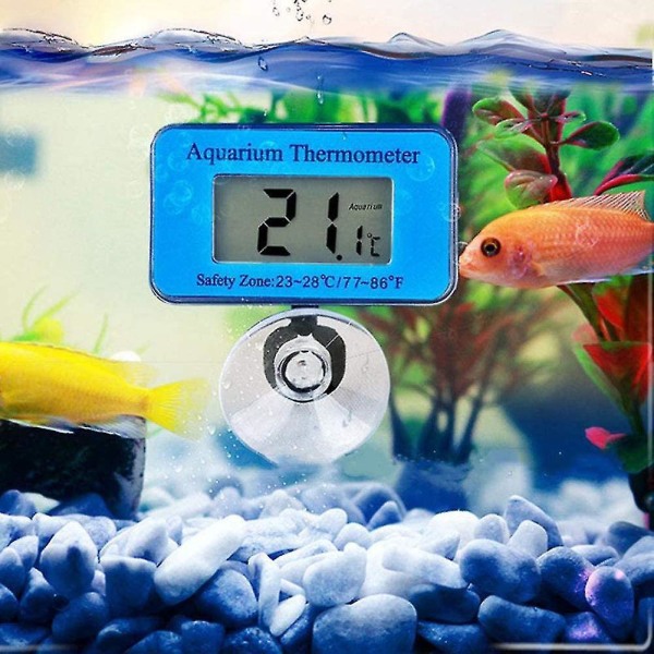 LCD digitalt akvarietermometer med sugekop - Vandtæt akvarium Vandtemperaturtermometer