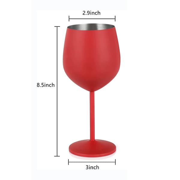1 STK 18oz rustfritt stål matte vinglass rød