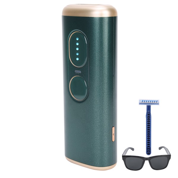 IPL Hår Fjernelse Permanent Smertefri Hår Fjernelse System Epilator til Hele Kroppen 110‑240V Mørkegrøn EU Stik