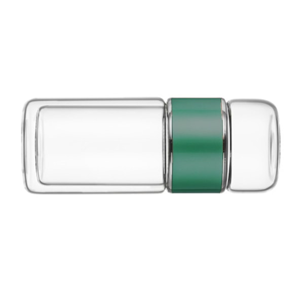 Teinfusjonsflaske 420 ml dobbeltlags rustfritt stål lekkasjesikker glassflaske for kontor, reise, hjem