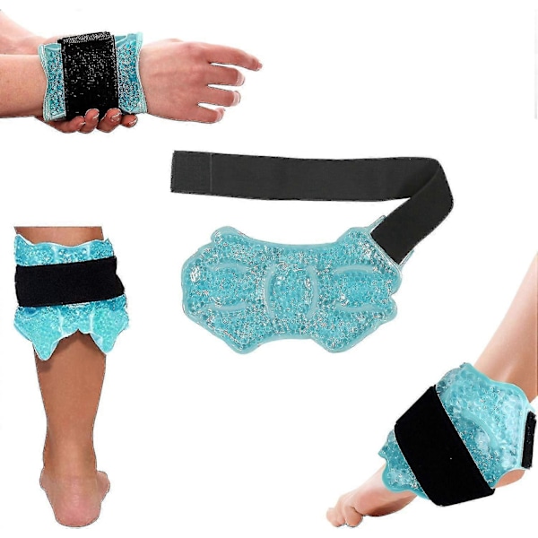 Justerbar Sport Fod Is-terapi Wrap med Varm/Kold Is Gel Pakke