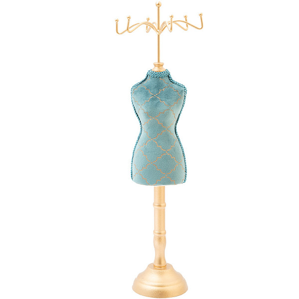 Retro smykkeholder i påfugleblå - elegant og moderne smykkestativ til hjem, butik og mannequin